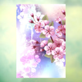 Rosa Sakura auf dem Hintergrund der Malerei Fensteraufkleber (Blatt 3)