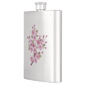 Rosa Sakura auf dem Hintergrund der Malerei Flachmann (Links)