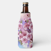 Rosa Sakura auf dem Hintergrund der Malerei Flaschenkühler (Flaschenvorderseite)