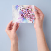 Rosa Sakura auf dem Hintergrund der Malerei Flyer (Gruppe)