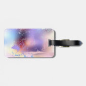 Rosa Sakura auf dem Hintergrund der Malerei Gepäckanhänger (Rückseite horizontal)