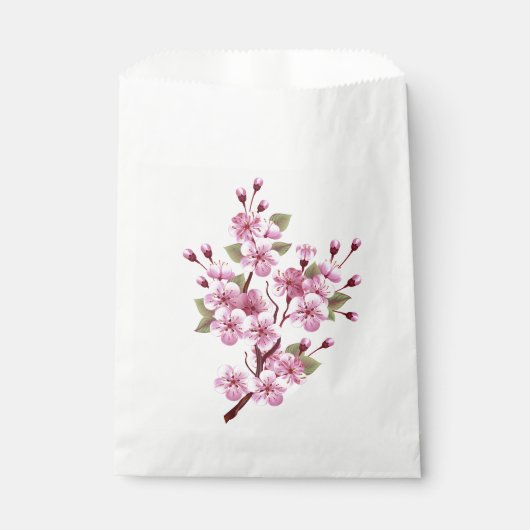 Rosa Sakura auf dem Hintergrund der Malerei Geschenktütchen (Vorderseite)