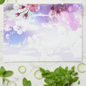 Rosa Sakura auf dem Hintergrund der Malerei Geschirrtuch (Gefaltet)