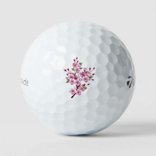 Rosa Sakura auf dem Hintergrund der Malerei Golfball (Vorderseite)