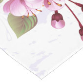 Rosa Sakura auf dem Hintergrund der Malerei Großer Tischläufer (Ecke)