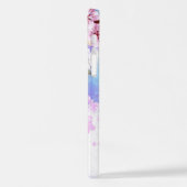 Rosa Sakura auf dem Hintergrund der Malerei iPhone Hülle (Linke Seite)