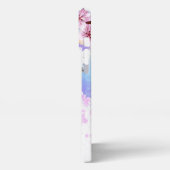 Rosa Sakura auf dem Hintergrund der Malerei iPhone Hülle (Linke Seite)