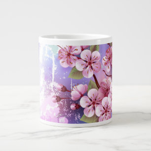 Rosa Sakura auf dem Hintergrund der Malerei Jumbo-Tasse