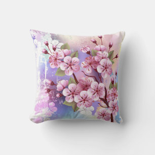 Rosa Sakura auf dem Hintergrund der Malerei Kissen