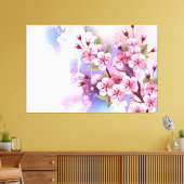 Rosa Sakura auf dem Hintergrund der Malerei Leinwanddruck (Insitu (Wohnzimmer))