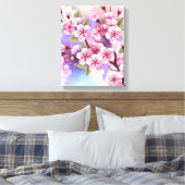 Rosa Sakura auf dem Hintergrund der Malerei Leinwanddruck (Insitu (Schlafzimmer))