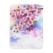 Rosa Sakura auf dem Hintergrund der Malerei Magnet (Vertikal)