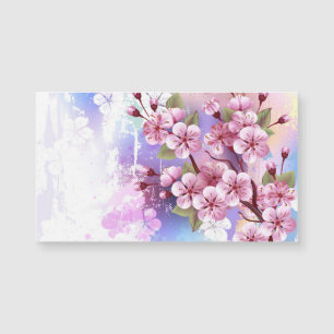 Rosa Sakura auf dem Hintergrund der Malerei Magnetkarte