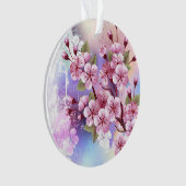 Rosa Sakura auf dem Hintergrund der Malerei Ornament (Vorderseite)