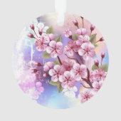 Rosa Sakura auf dem Hintergrund der Malerei Ornament (Rückseite)