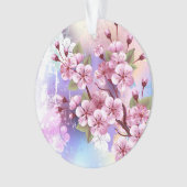 Rosa Sakura auf dem Hintergrund der Malerei Ornament (Vorderseite)