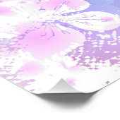 Rosa Sakura auf dem Hintergrund der Malerei Poster (Ecke)