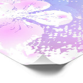 Rosa Sakura auf dem Hintergrund der Malerei Poster (Ecke)