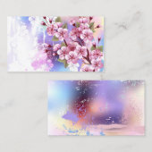 Rosa Sakura auf dem Hintergrund der Malerei Rabattkarte (Vorne/Hinten)