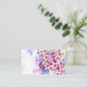 Rosa Sakura auf dem Hintergrund der Malerei Rabattkarte (Stehend Vorderseite)