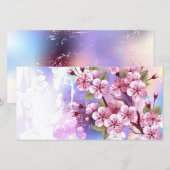 Rosa Sakura auf dem Hintergrund der Malerei Save The Date (Vorne/Hinten)
