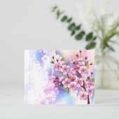 Rosa Sakura auf dem Hintergrund der Malerei Save The Date (Stehend Vorderseite)