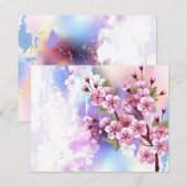 Rosa Sakura auf dem Hintergrund der Malerei Save The Date (Vorne/Hinten)