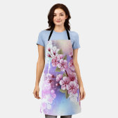 Rosa Sakura auf dem Hintergrund der Malerei Schürze (Getragen)