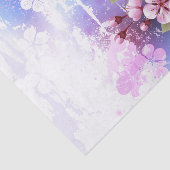 Rosa Sakura auf dem Hintergrund der Malerei Seidenpapier (Ausschnitt)