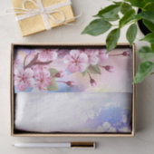 Rosa Sakura auf dem Hintergrund der Malerei Seidenpapier (Geschenk)