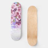 Rosa Sakura auf dem Hintergrund der Malerei Skateboard (Vorderseite)