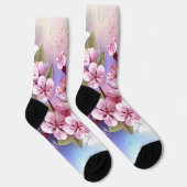 Rosa Sakura auf dem Hintergrund der Malerei Socken (Rechts)