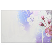 Rosa Sakura auf dem Hintergrund der Malerei Stoff (Fat Quarter (45,7 x 55,9 cm))