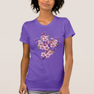 Rosa Sakura auf dem Hintergrund der Malerei T-Shirt