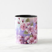 Rosa Sakura auf dem Hintergrund der Malerei Tasse (Zentrum)