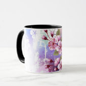 Rosa Sakura auf dem Hintergrund der Malerei Tasse (Vorderseite Links)