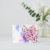 Rosa Sakura auf dem Hintergrund der Malerei Telefonnummerkarte (Stehend Vorderseite)