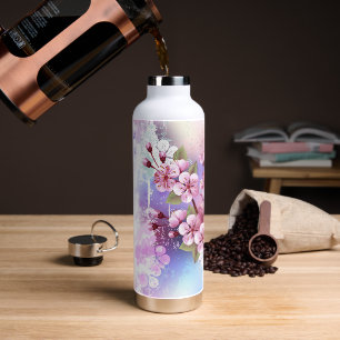 Rosa Sakura auf dem Hintergrund der Malerei Trinkflasche