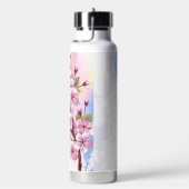 Rosa Sakura auf dem Hintergrund der Malerei Trinkflasche (rechts)