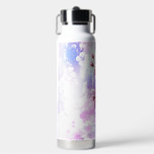 Rosa Sakura auf dem Hintergrund der Malerei Trinkflasche (Vorderseite)