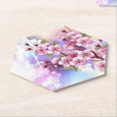 Rosa Sakura auf dem Hintergrund der Malerei Untersetzer (angewinkelt)