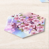 Rosa Sakura auf dem Hintergrund der Malerei Untersetzer (angewinkelt)