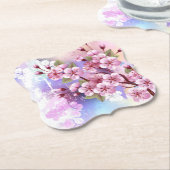 Rosa Sakura auf dem Hintergrund der Malerei Untersetzer (angewinkelt)