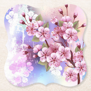 Rosa Sakura auf dem Hintergrund der Malerei Untersetzer