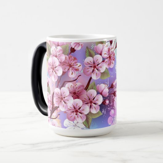 Rosa Sakura auf dem Hintergrund der Malerei Verwandlungstasse (Vorderseite Links)