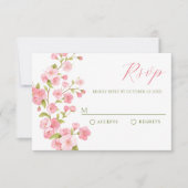 Rosa Sakura blüht Blume RSVP Karte (Vorderseite)