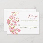 Rosa Sakura blüht Blume RSVP Karte (Vorne/Hinten)
