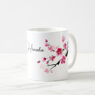 Rosa Sakura blüht sumi e art Kaffeetasse