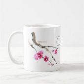 Rosa Sakura blüht sumi e art Kaffeetasse (Links)