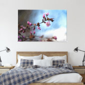 Rosa Sakura-Blume, Blauer Himmel, weiße Wolke Leinwanddruck (Insitu (Schlafzimmer))